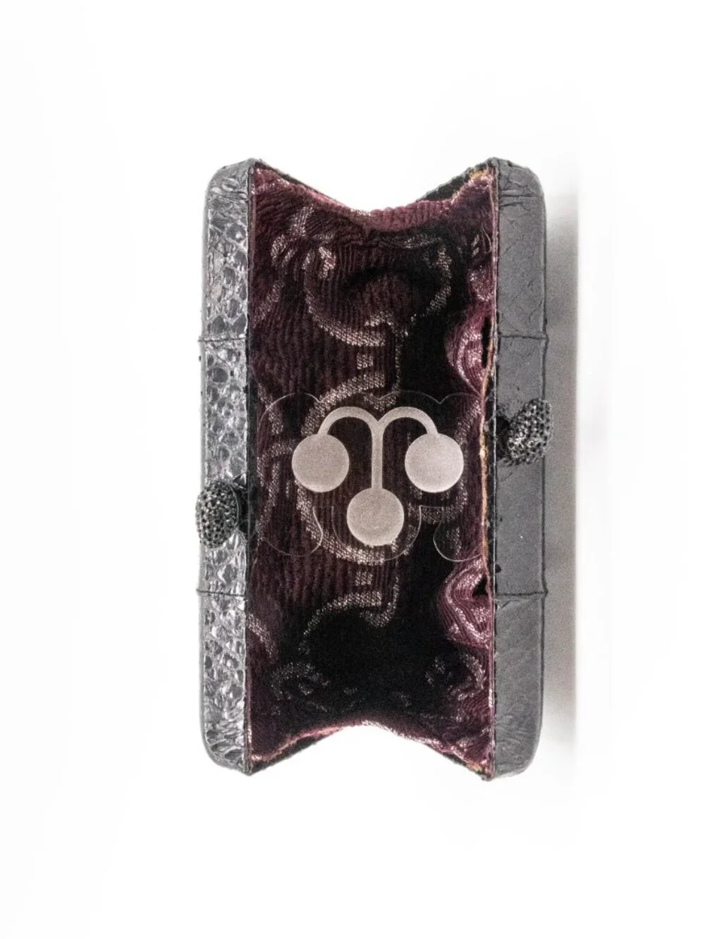 KOTUR Espey Black Snakeskin Box Clutch